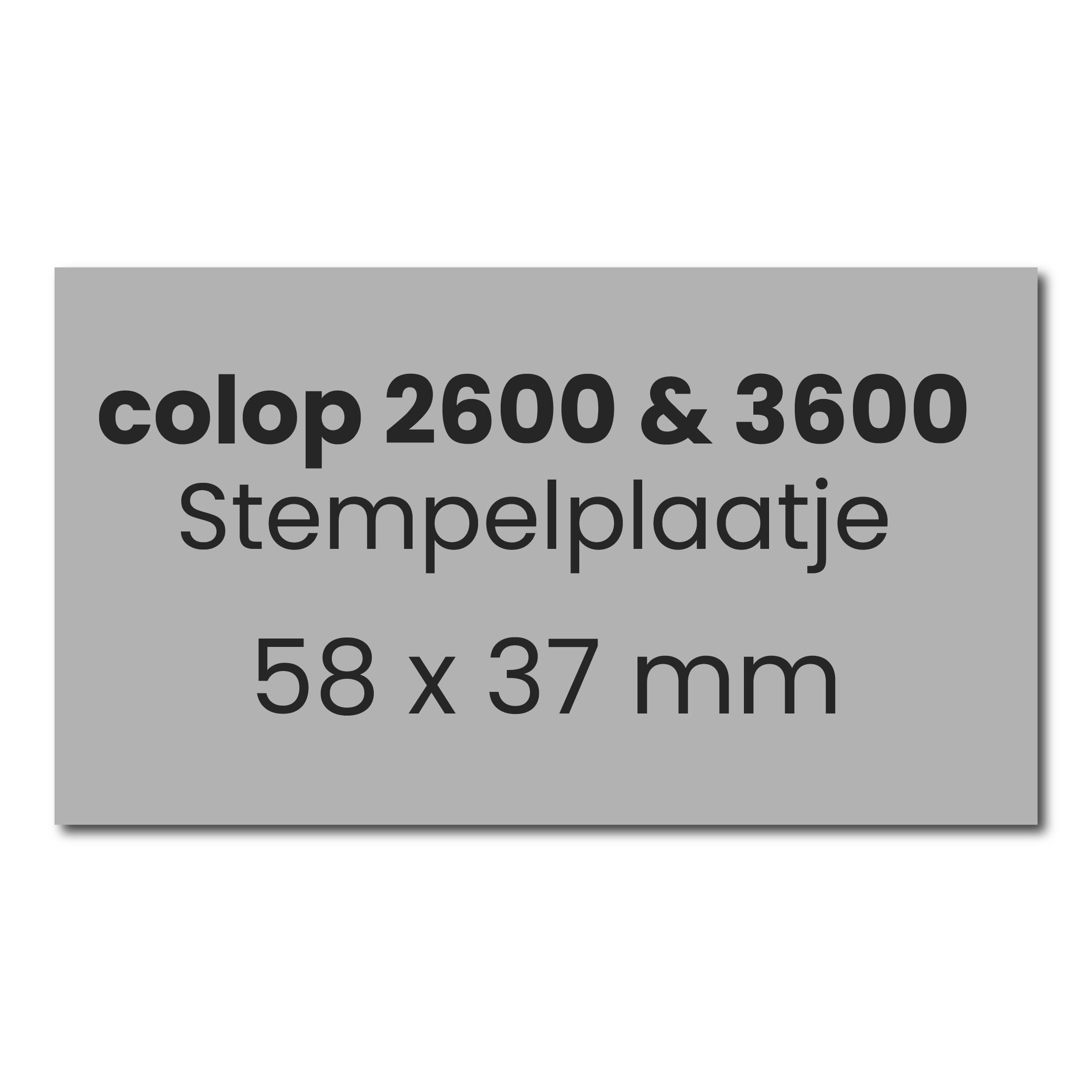 Tekstplaatje Colop Classic 2600 en 3600