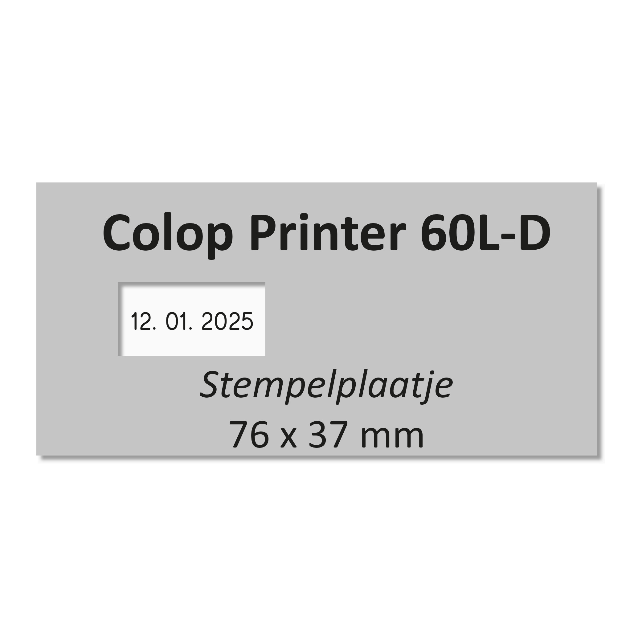 Tekstplaatje Colop Printer 60 datum links